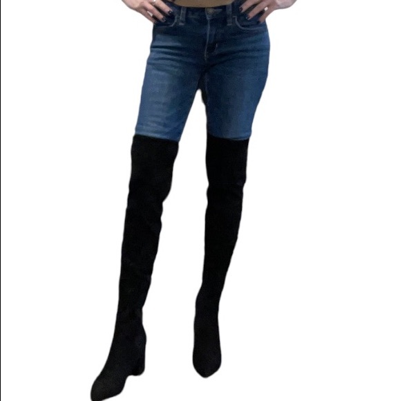 NEW IN BOX! Steve Madden Black Faux Suede Over The Knee Nifty Heeled Boo… - Picture 2 of 16